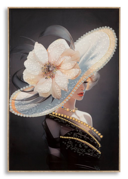 Tablou decorativ Hat-A, Mauro Ferretti, 62x92 cm, metal/lemn de brad/canvas, multicolor