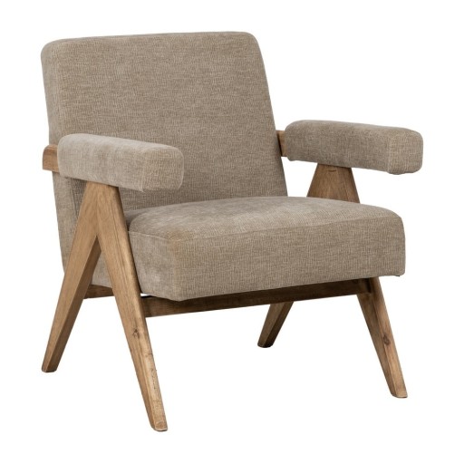 Fotoliu bej cu tapițerie din chenille Rest – Ixia