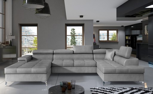 Coltar extensibil dreapta 5 locuri ELTAP, Edr-45, Eduardo, 337x205x88 cm, lemn/poliester, gri