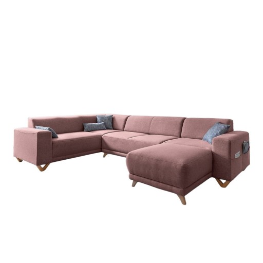 Colțar roz extensibil/cu spațiu de depozitare (cu colț pe partea stângă/în formă de "U") Classy Sophie – Miuform