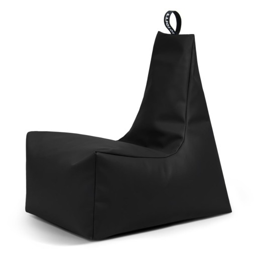 Fotoliu puf pentru copii negru cu tapițerie din imitație de piele Icy M – So Soft?