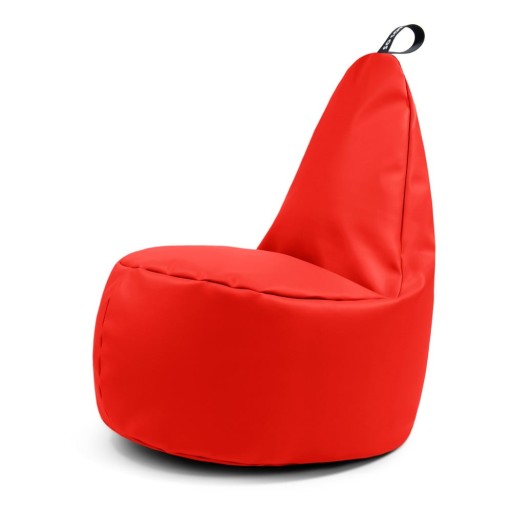 Fotoliu puf pentru copii roșu cu tapițerie din imitație de piele Lull M – So Soft?