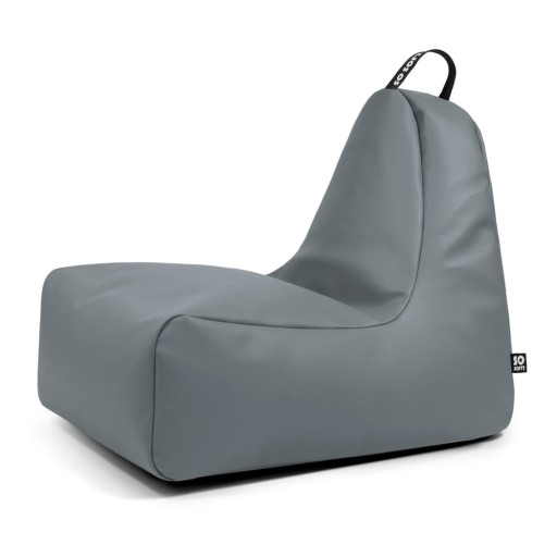 Fotoliu bean bag gri cu tapițerie din imitație de piele Chill XL – So Soft?