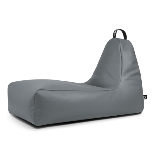 Fotoliu bean bag gri cu tapițerie din imitație de piele Chill XXL – So Soft?