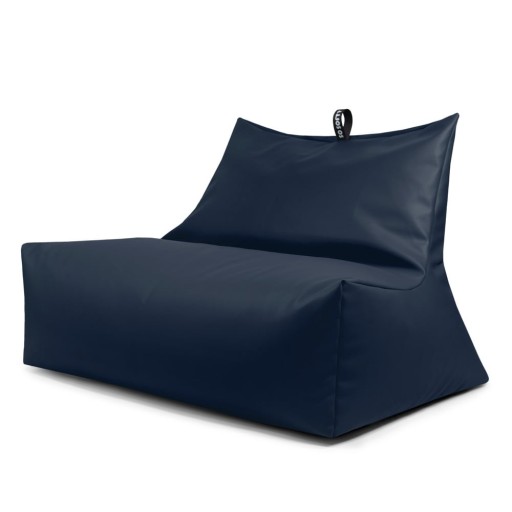 Fotoliu bean bag albastru închis cu tapițerie din imitație de piele Icy Sofa – So Soft?