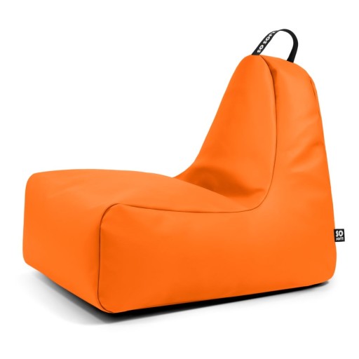 Fotoliu puf pentru copii portocaliu cu tapițerie din imitație de piele Chill M – So Soft?