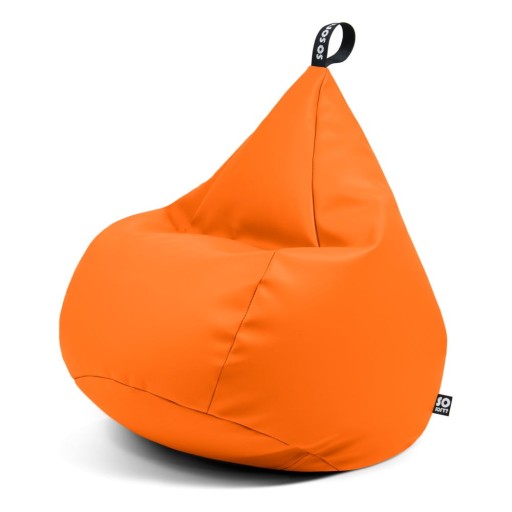 Fotoliu puf pentru copii portocaliu cu tapițerie din imitație de piele Drop M – So Soft?