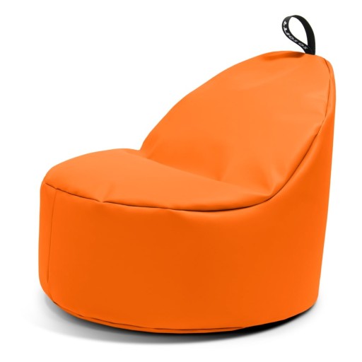 Fotoliu bean bag portocaliu cu tapițerie din imitație de piele Round L – So Soft?