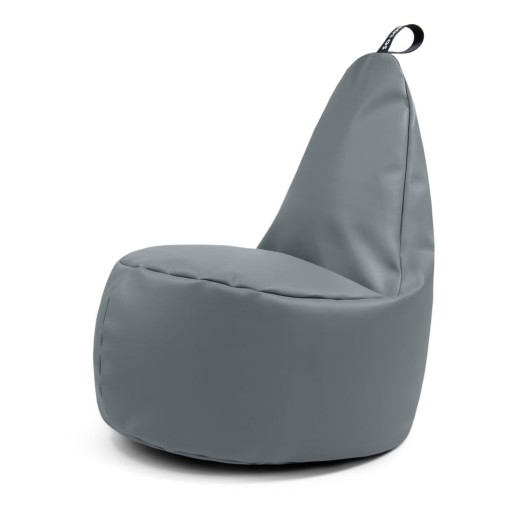 Fotoliu puf pentru copii gri cu tapițerie din imitație de piele Lull M – So Soft?