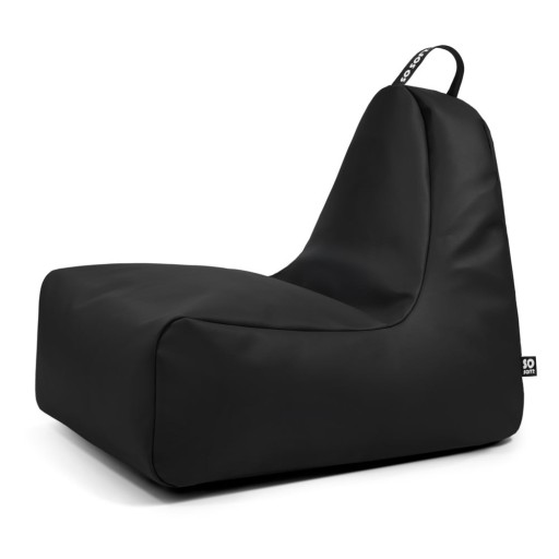 Fotoliu bean bag negru cu tapițerie din imitație de piele Chill L – So Soft?