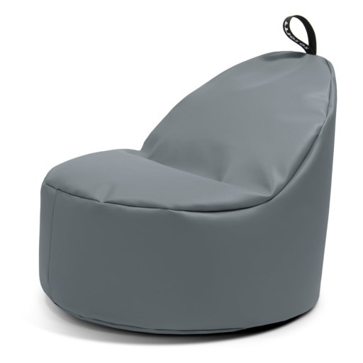 Fotoliu bean bag gri cu tapițerie din imitație de piele Round L – So Soft?
