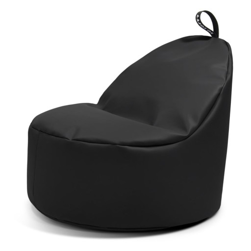 Fotoliu bean bag negru cu tapițerie din imitație de piele Round L – So Soft?
