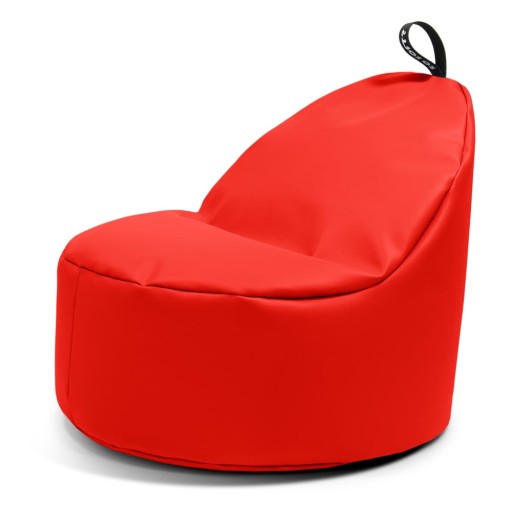 Fotoliu puf pentru copii roșu cu tapițerie din imitație de piele Round M – So Soft?