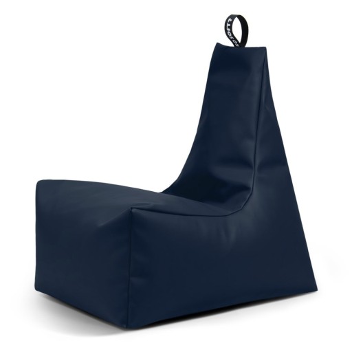 Fotoliu bean bag albastru închis cu tapițerie din imitație de piele Icy XL – So Soft?