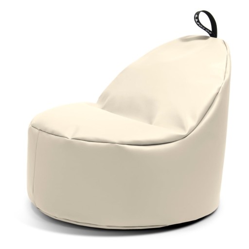Fotoliu bean bag bej cu tapițerie din imitație de piele Round L – So Soft?