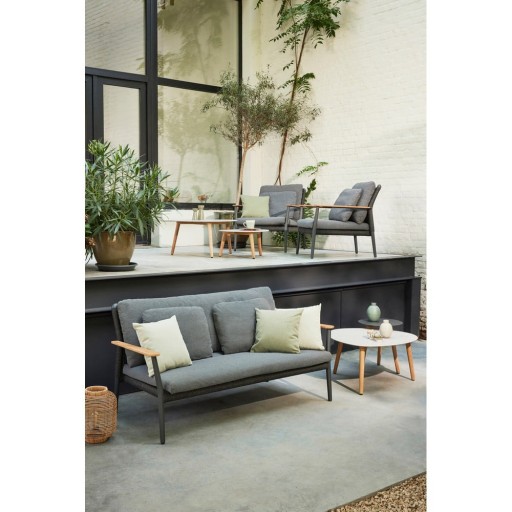 Set mobilier de grădină gri închis din aluminiu pentru 4 persoane Ray – Diphano