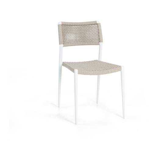 Scaun de grădină alb/gri deschis din metal Ray – Diphano