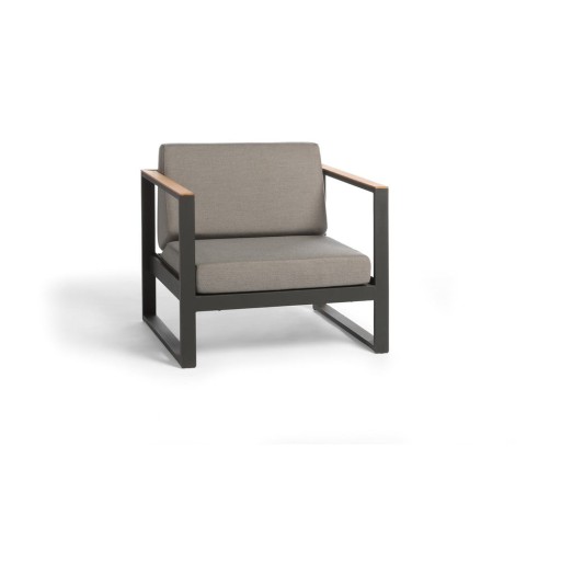 Fotoliu de grădină gri din metal Landsape Teak – Diphano