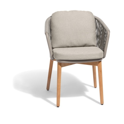Scaun de grădină taupe din lemn masiv/din metal Newport – Diphano