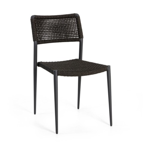 Scaun de grădină gri antracit din metal Ray – Diphano