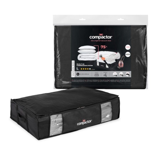 Cutie de depozitare cu vid pentru haine Compactor Black, 145 l