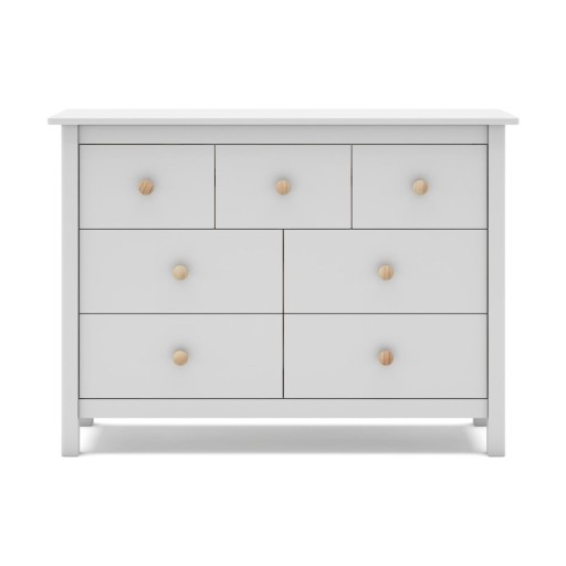 Comodă pentru copii albă joasă din lemn de pin 110x80 cm Max – Marckeric