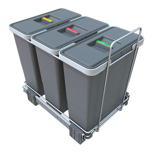 Coș de gunoi de plastic pentru deșeuri selecționate/încorporat 12 + 12 + 12 l Ecofil - Elletipi