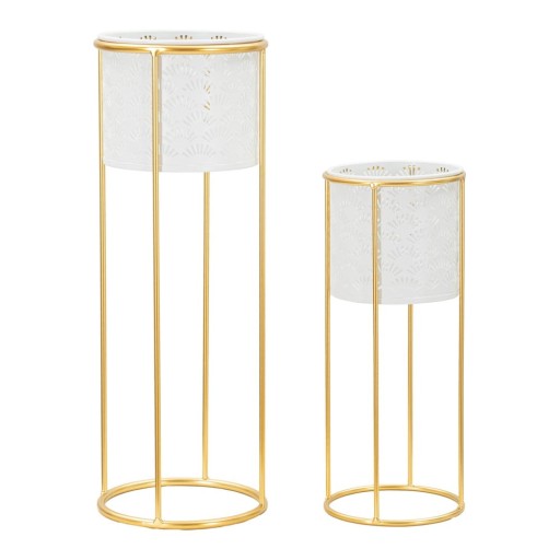 Suporturi pentru flori 2 buc. din metal ø 17 cm (înălțime 46 cm) Whity – Mauro Ferretti