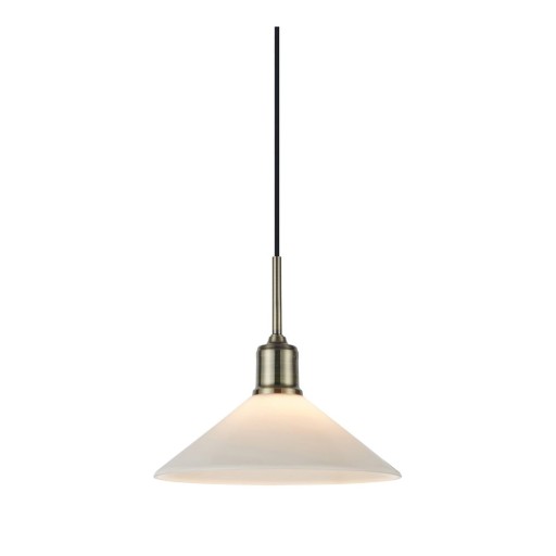 Lustră albă/alămie cu abajur din sticlă ø 25 cm Vela – Markslöjd