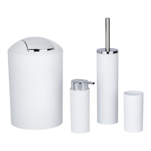 Set de accesorii de baie alb din plastic Calvo – Wenko