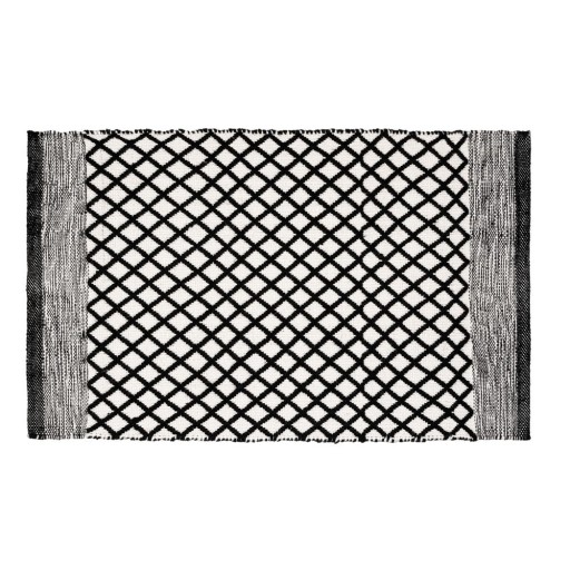 Covoraș de baie alb-negru din plastic reciclat 50x80 cm Tara – Wenko