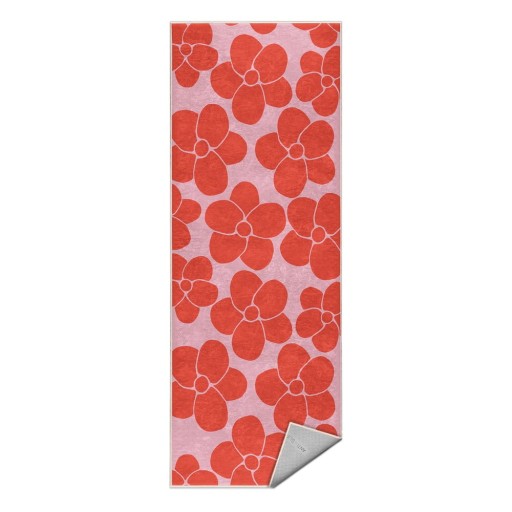 Covor tip traversă roșu-roz lavabil 80x200 cm Poppy Fields – Mila Home