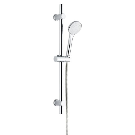 Set de duș argintiu din oțel inoxidabil 70 cm cu duș de mână, cu suport glisant Uno – Allstar