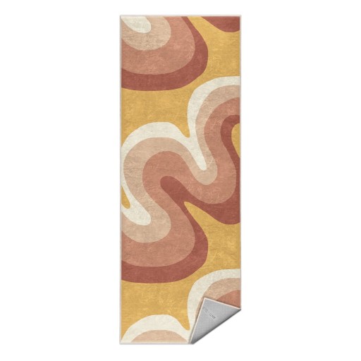 Covor tip traversă galben ocru-roz prăfuit lavabil 80x200 cm Strawberry Creamsicle – Mila Home