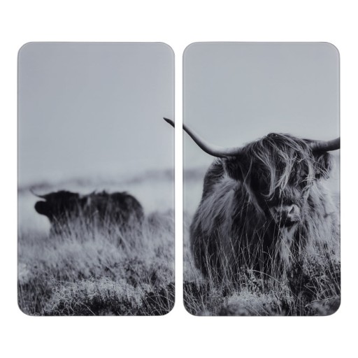 Protecții de aragaz 2 buc. din sticlă temperată 30x52 cm Universal Highland Cattle – Wenko