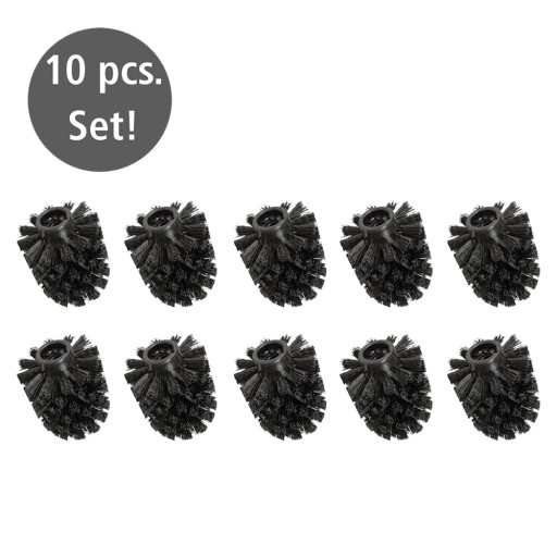 Set de capete pentru peria WC negru 10 buc. din plastic Ø8cm – Wenko