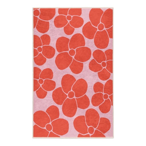 Covor roșu-roz lavabil 160x230 cm Poppy Fields – Mila Home