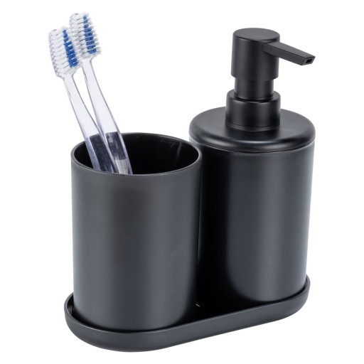 Set de accesorii de baie negru din plastic Fano – Allstar