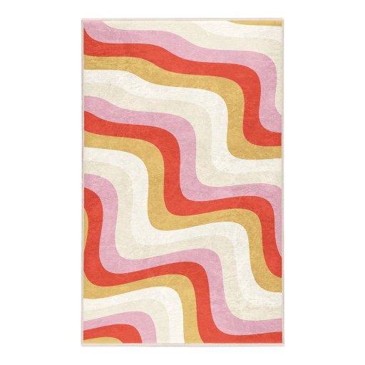 Covor galben-roz lavabil 80x150 cm Creamy Raspberry Swirl – Mila Home
