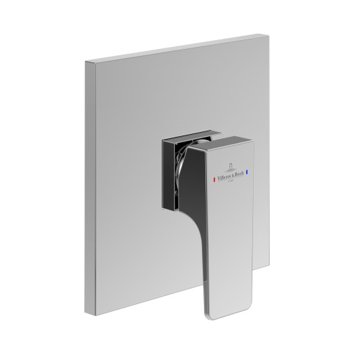 Baterie dus Villeroy & Boch Architectura Square cu montaj incastrat  necesita corp ingropat Vi-Box  crom