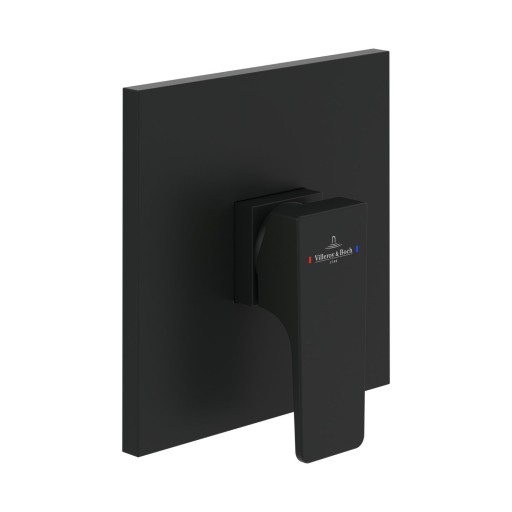 Baterie dus Villeroy & Boch Architectura Square cu montaj incastrat  necesita corp ingropat Vi-Box  negru mat