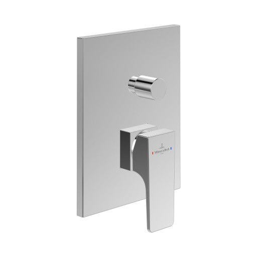Baterie cada - dus Villeroy & Boch Architectura Square cu montaj incastrat  necesita corp ingropat Vi-Box  crom