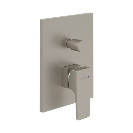 Baterie cada - dus Villeroy & Boch Architectura Square cu montaj incastrat  necesita corp ingropat Vi-Box  nichel periat