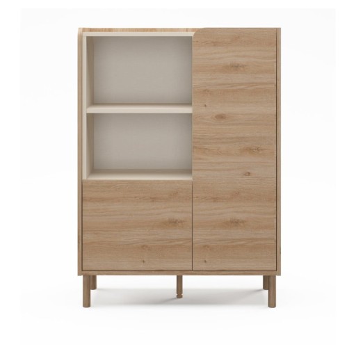Dulap în culoare naturală cu aspect de lemn de stejar 90x125x40 cm Monza – Marckeric