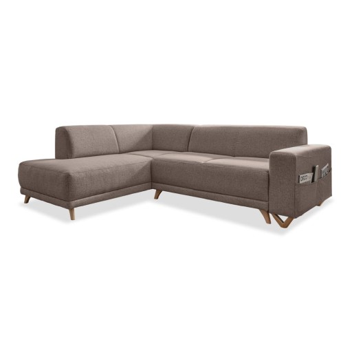 Colțar maro extensibil/cu spațiu de depozitare (cu colț pe partea stângă/în formă de ”L”) Classy Sophie – Miuform