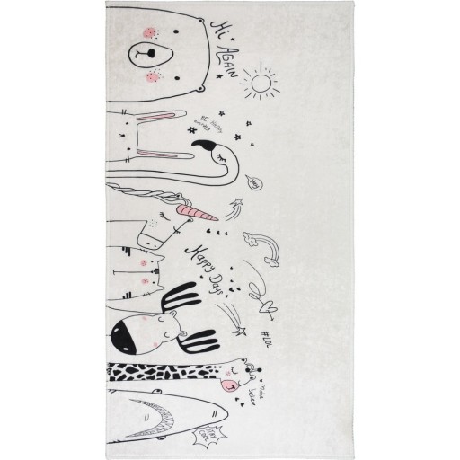Covor pentru copii fildeș lavabil 80x120 cm Animal Kingdom – Vitaus