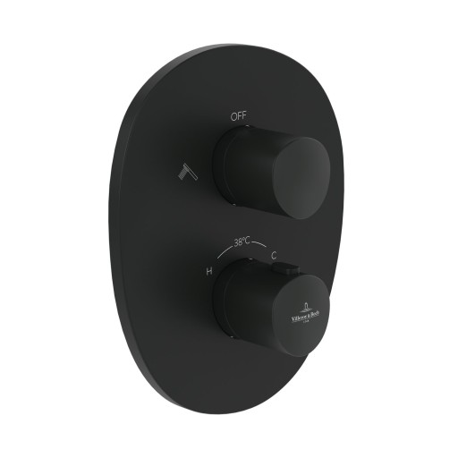 Baterie cada - dus termostatata Villeroy & Boch Antao cu montaj incastrat  necesita corp ingropat  negru mat