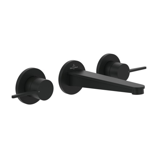 Baterie lavoar Villeroy & Boch Conum de perete  din 3 elemente  fara ventil  negru mat