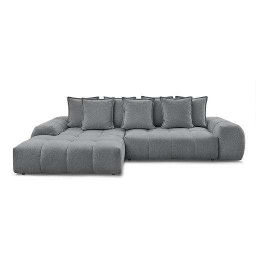 Colțar gri închis extensibil/cu spațiu de depozitare cu tapițerie din chenille (cu colț pe partea stângă/cu șezlong) Everest – Bobochic Paris