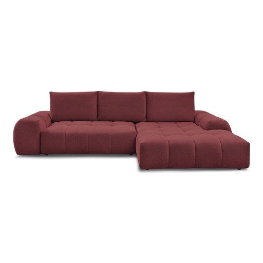 Colțar burgundy extensibil/cu spațiu de depozitare cu tapițerie din chenille (cu colț pe partea dreaptă/cu șezlong) Everest – Bobochic Paris